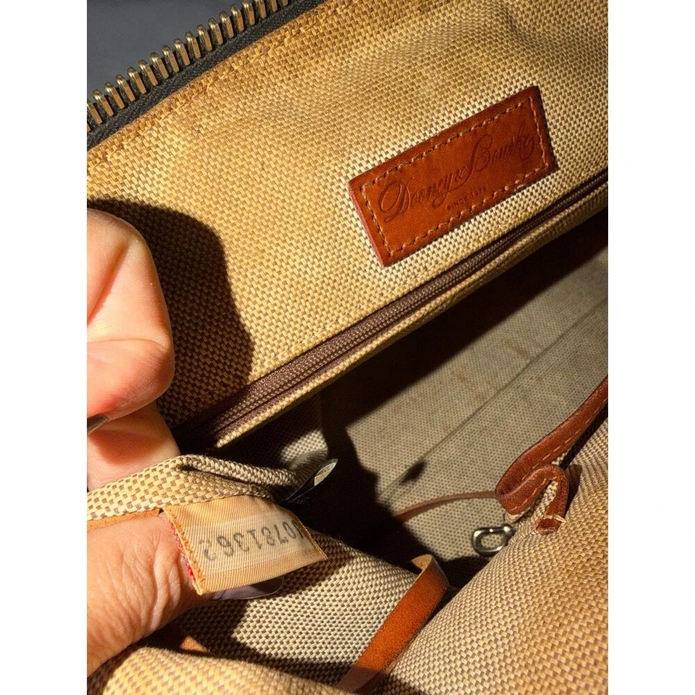 Dooney & Bourke Florentine Black/Brown Satchel Top Handle Zip Detachable Strap
